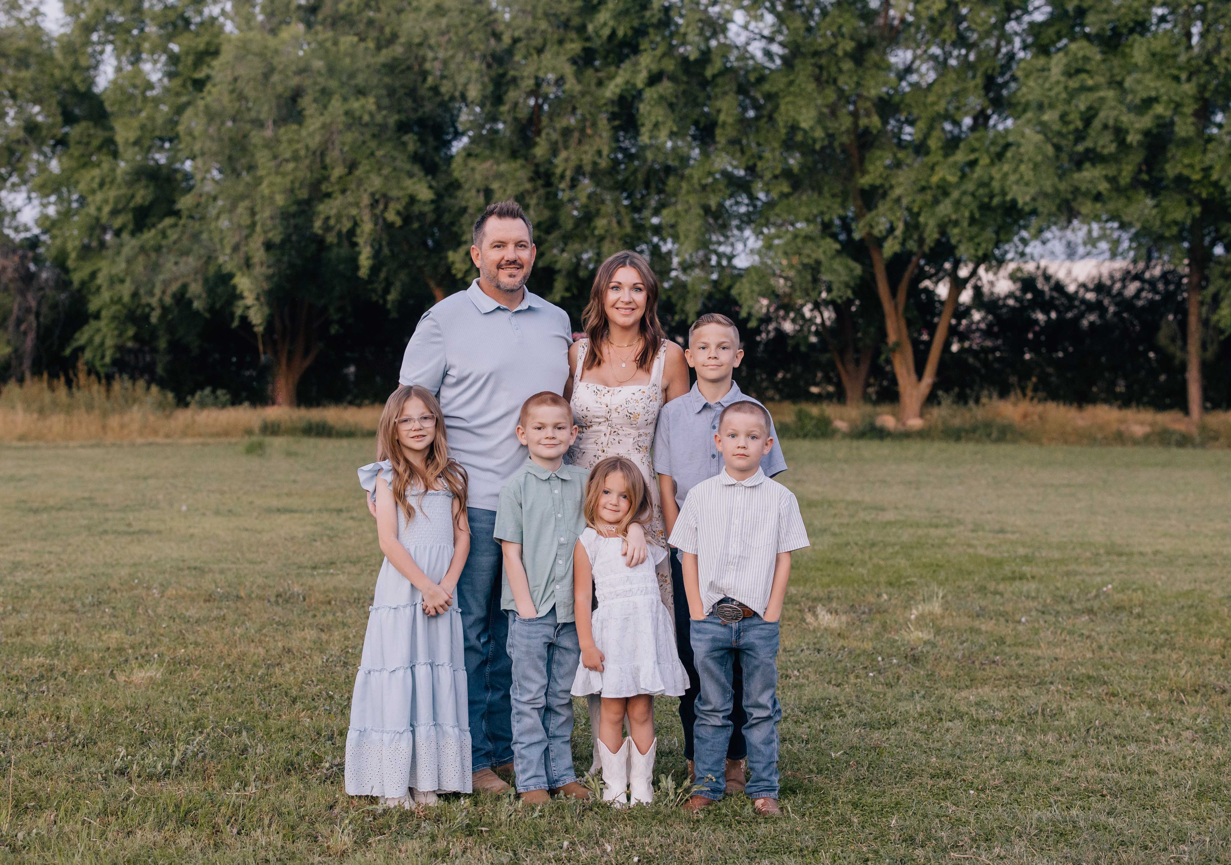 Jordan and Taylor Moore with their five children - the family behind Bucksworth Home Services
