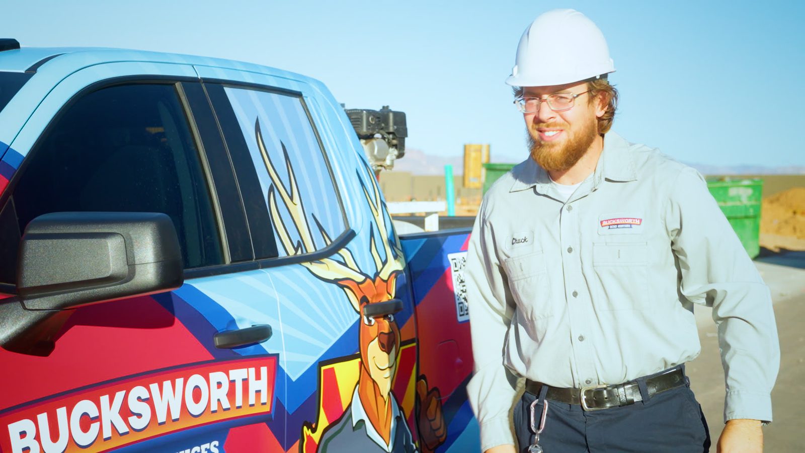 Bucksworth Home Services Bucksworth technician with service truck in Arizona